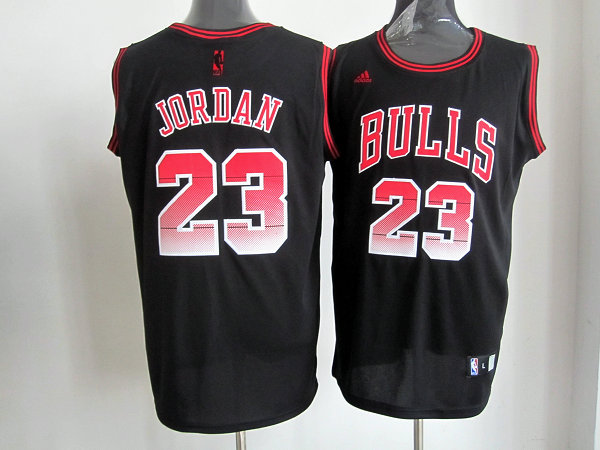  NBA Chicago Bulls 23 Michael Jordan Black Colorful Swingman Jersey